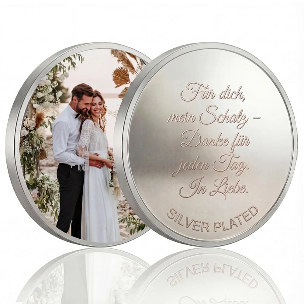 Personalisierbare Münze, versilbert